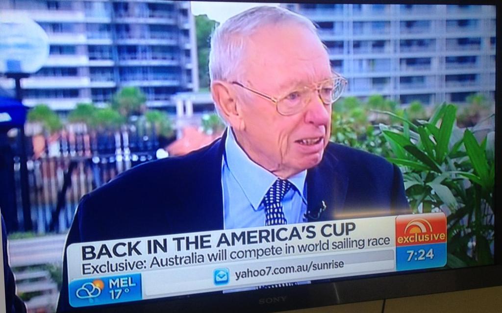 Bob Oatley on Seven’s Sunrise this morning © Jeni Bone
